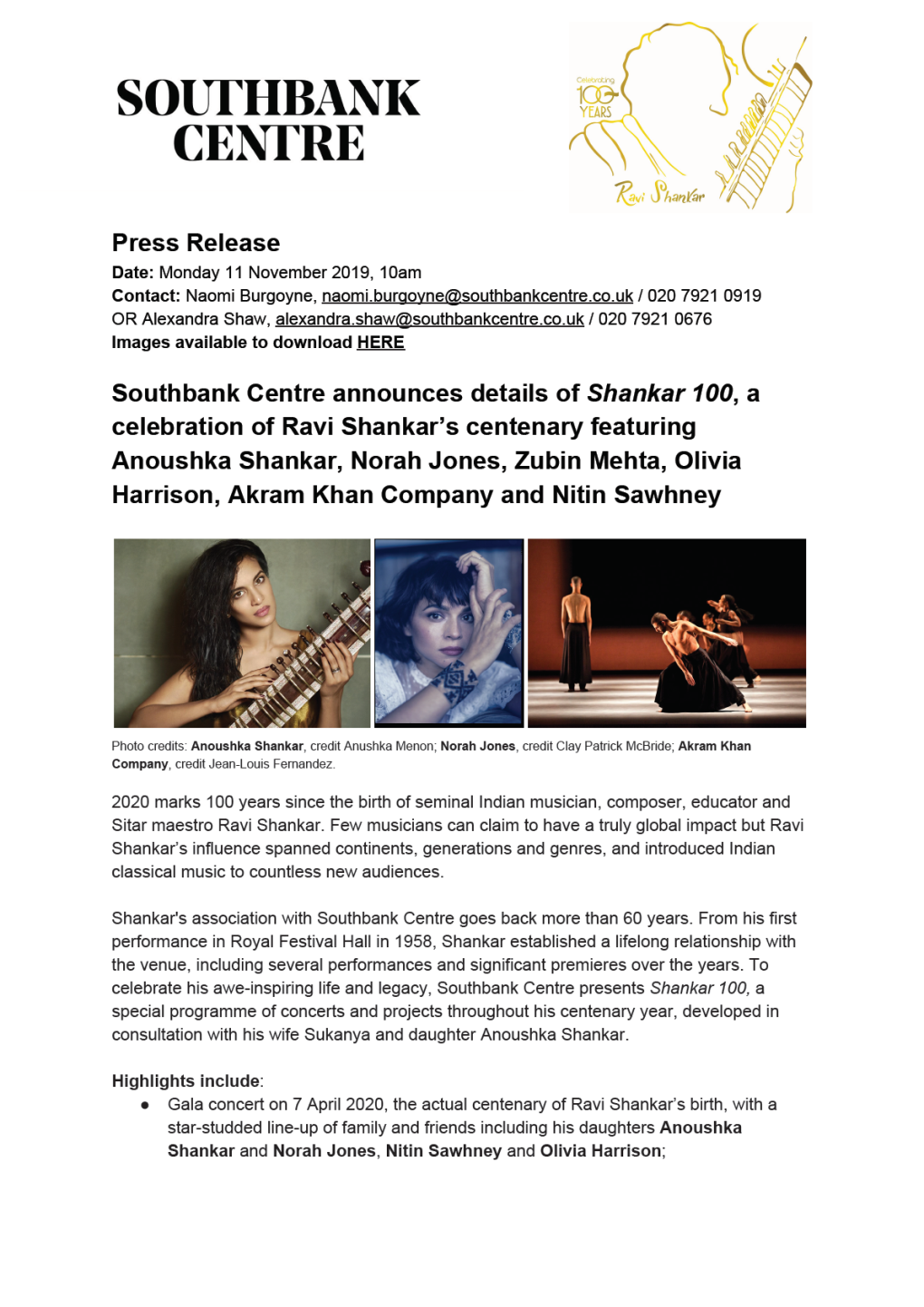 Shankar-100-Press-Release.Pdf