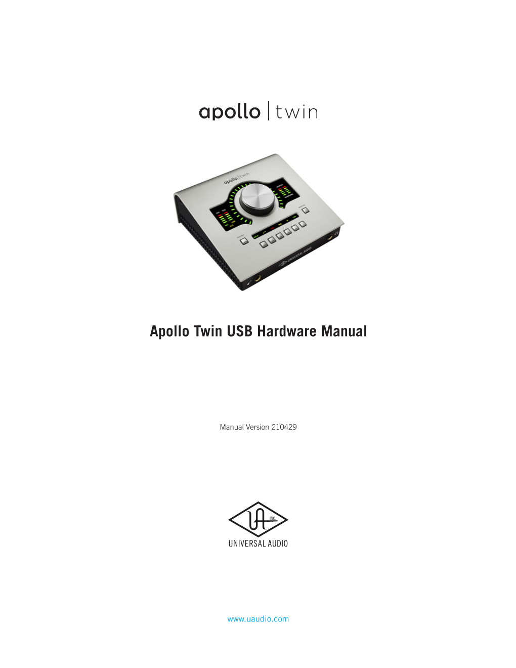 Apollo Twin USB Hardware Manual