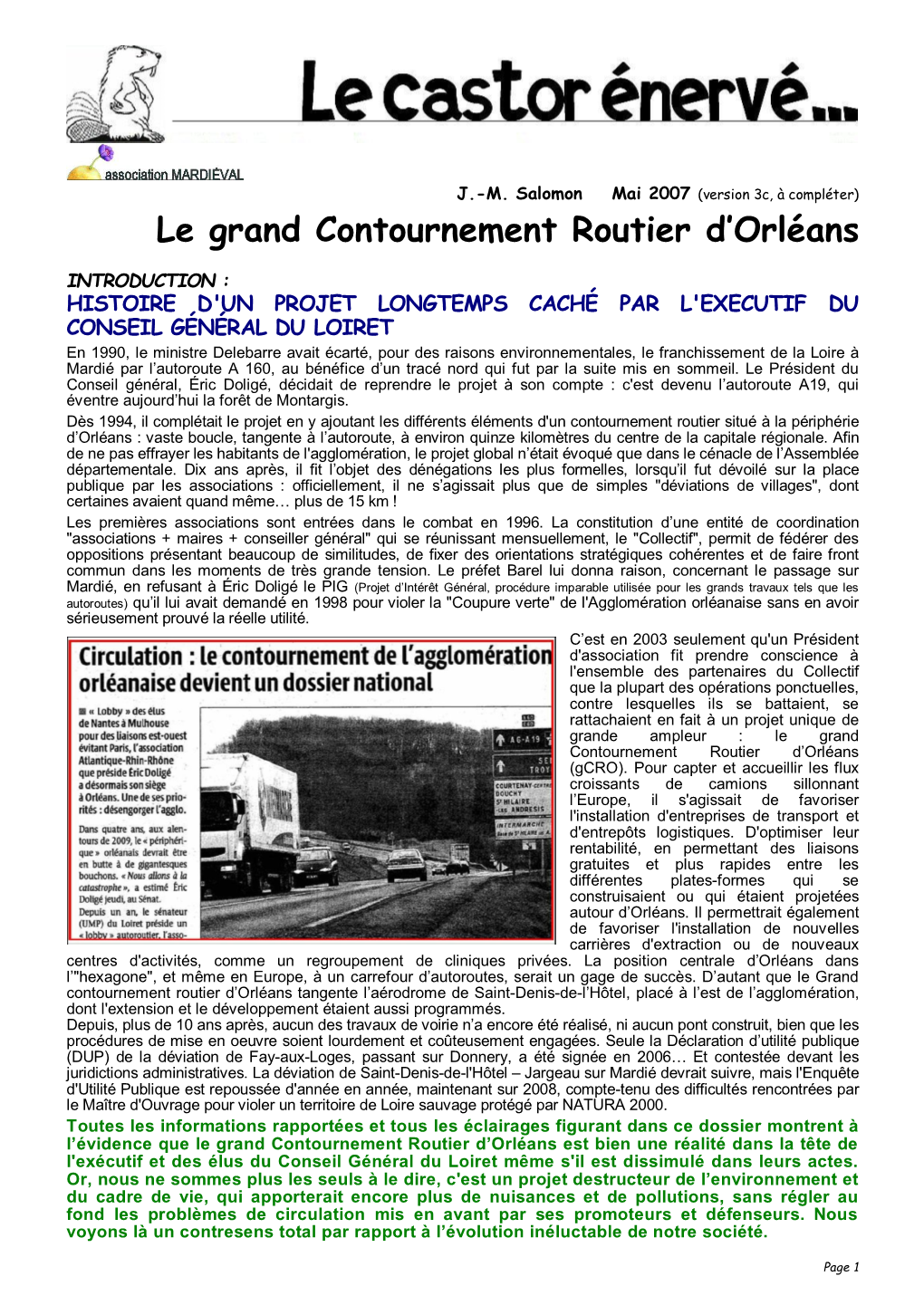 Grand Contournement Routier D’Orléans