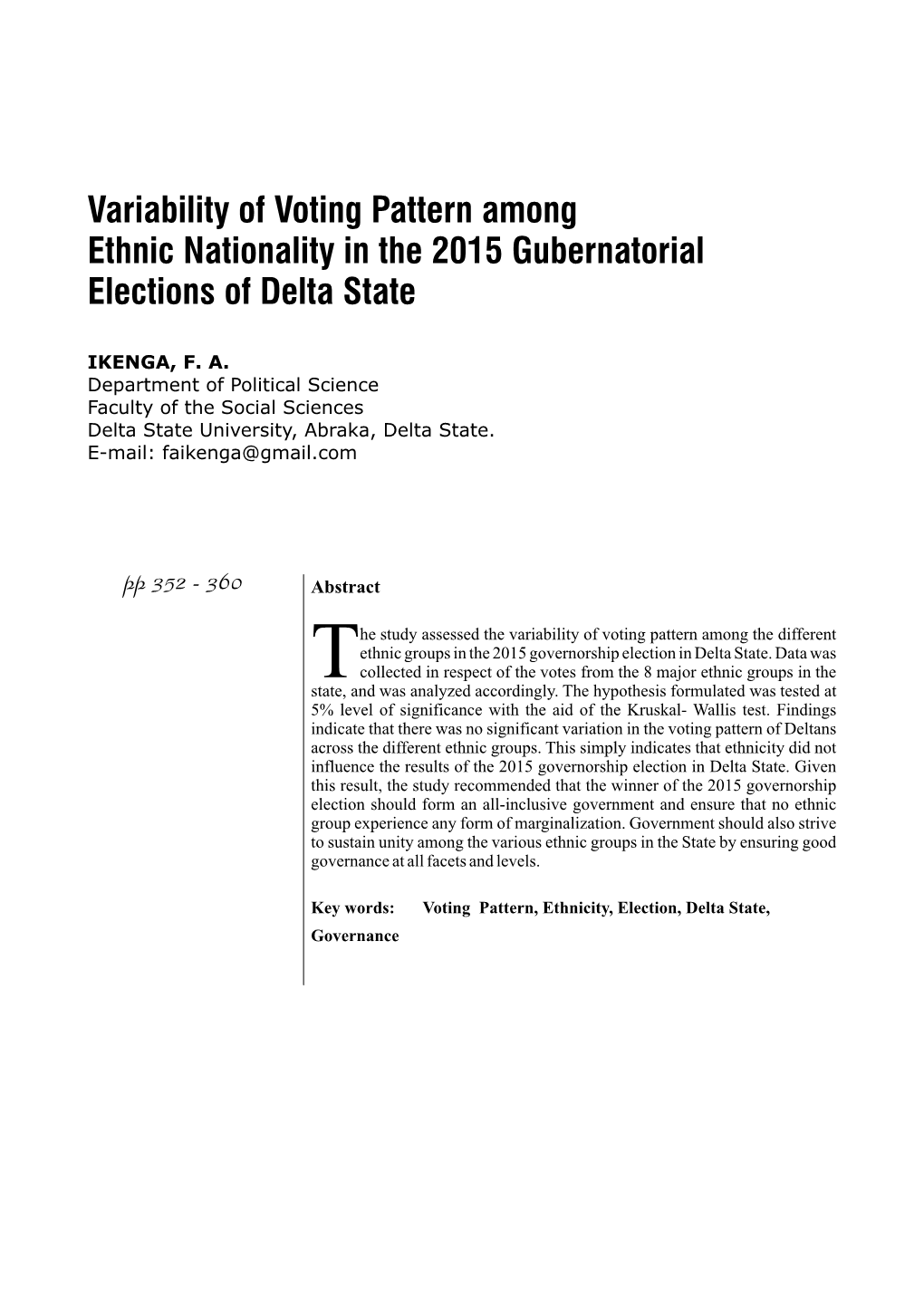 39. Variability of Voting Pattern Among