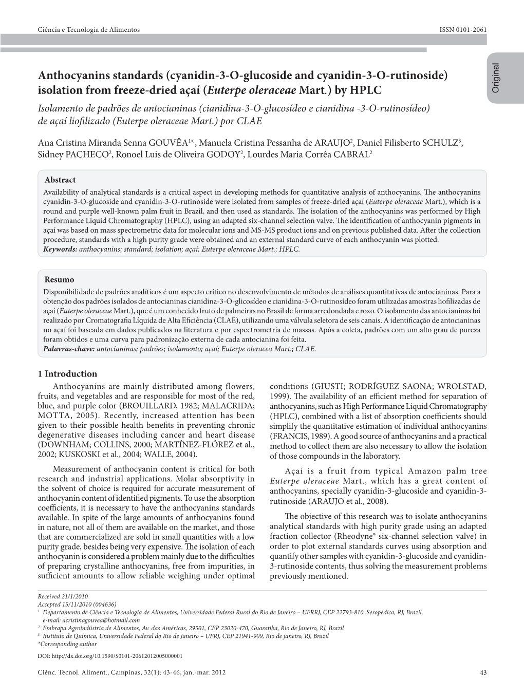 Anthocyanins Standards (Cyanidin-3-O-Glucoside