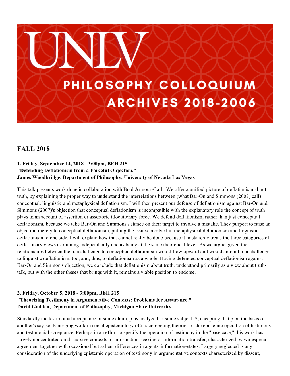 Phil. Colloquium Archives 2018