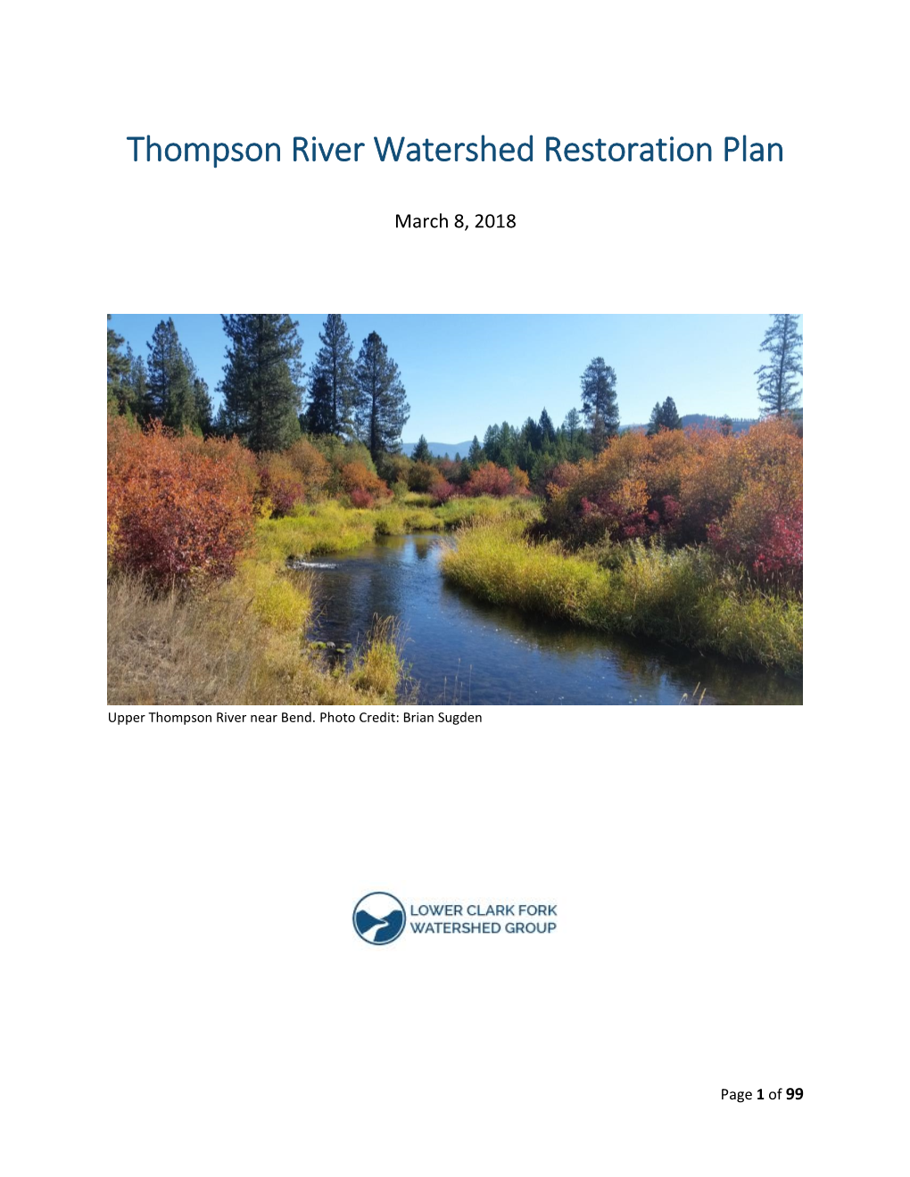 Thompson River Watershed Restoration Plan