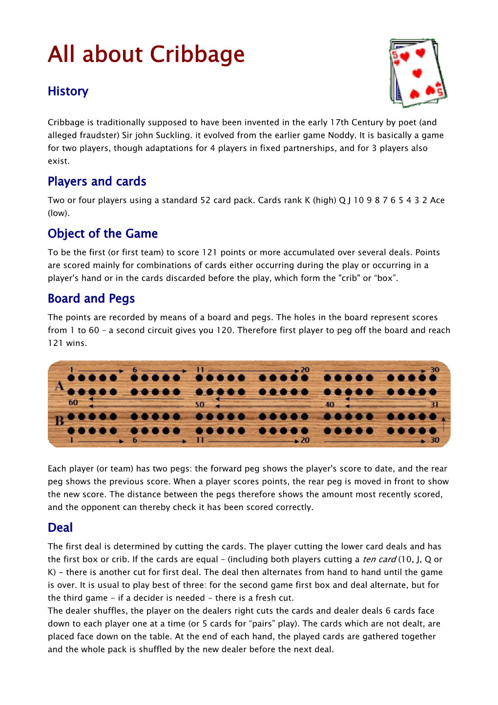 Guide to Cribbage (Pdf)