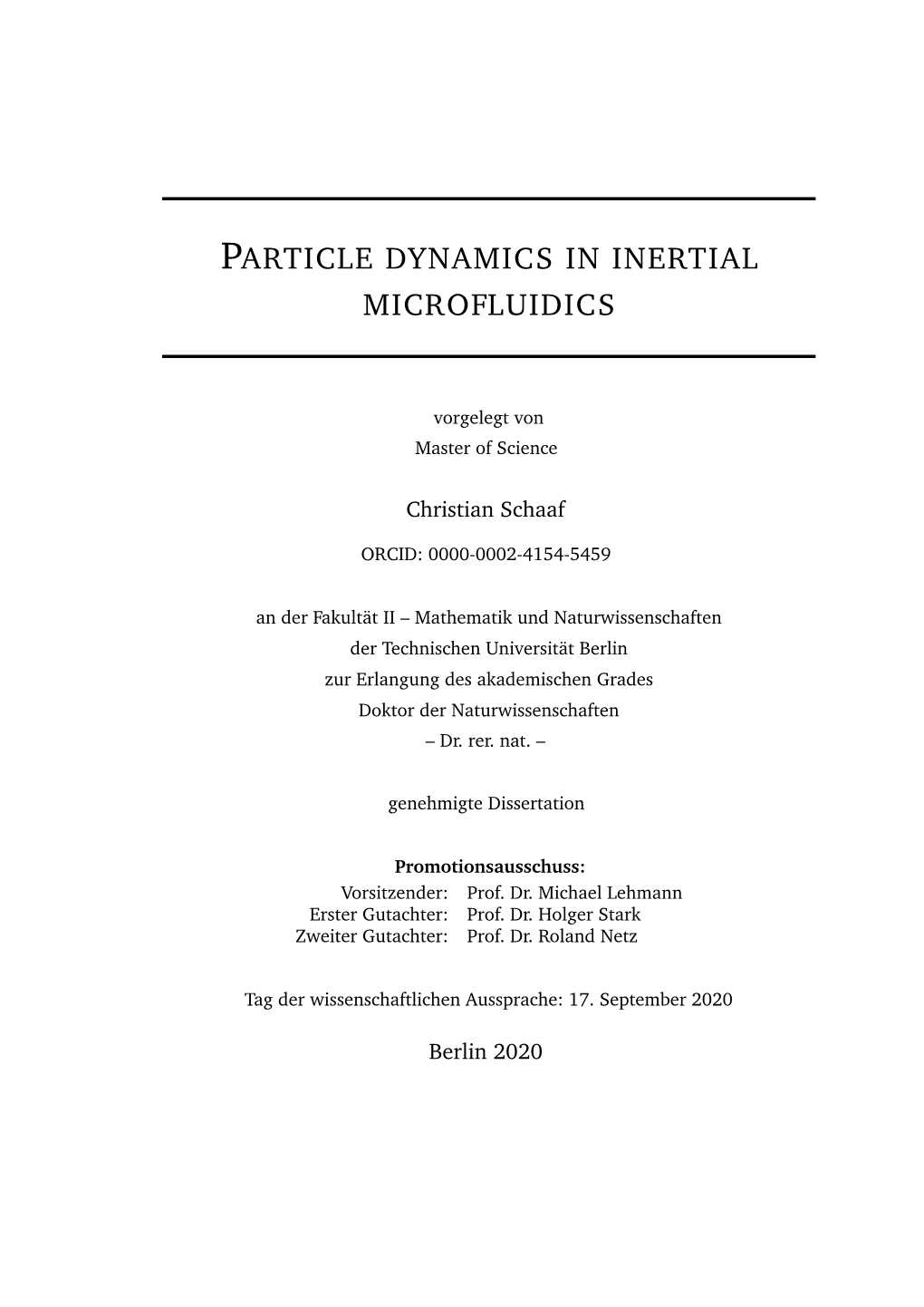 Particle Dynamics in Inertial Microfluidics