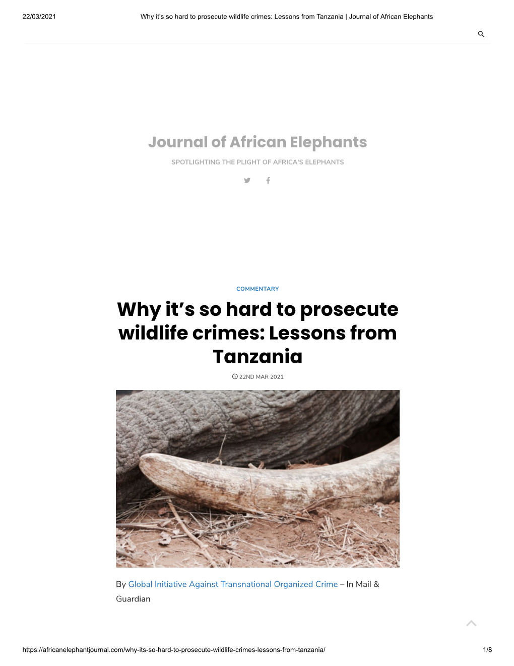 Why It's So Hard to Prosecute Wildlife Crimes: Lessons from Tanzania
