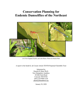 Conservation Planning for Endemic Damselflies of the Northeast