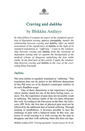 Craving and Dukkha by Bhikkhu Anālayo