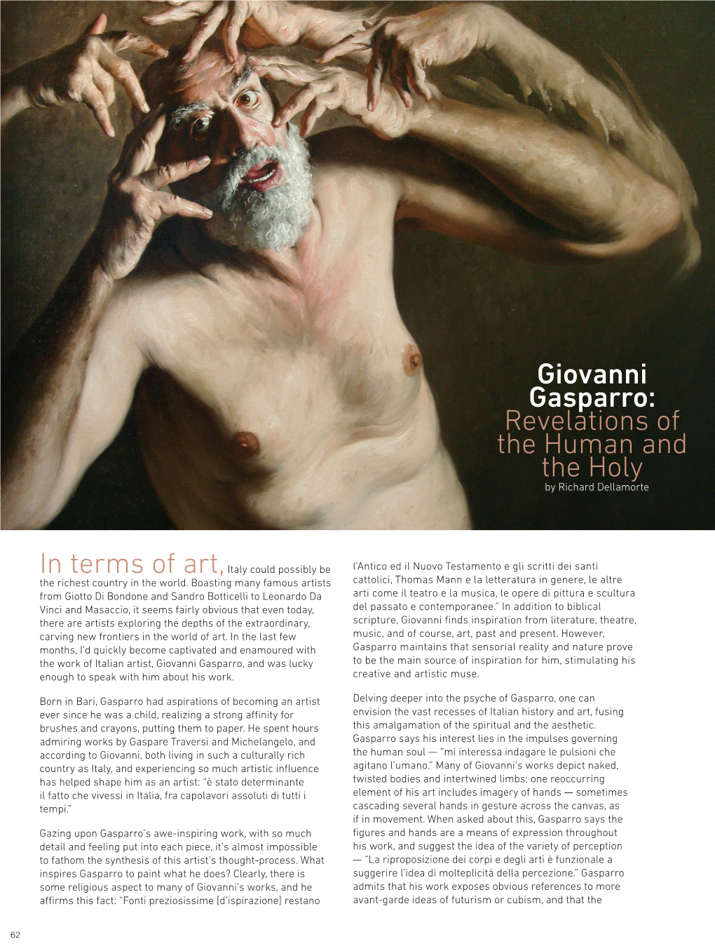 Giovanni Gasparro: Revelations of the Human and the Holy by Richard Dellamorte