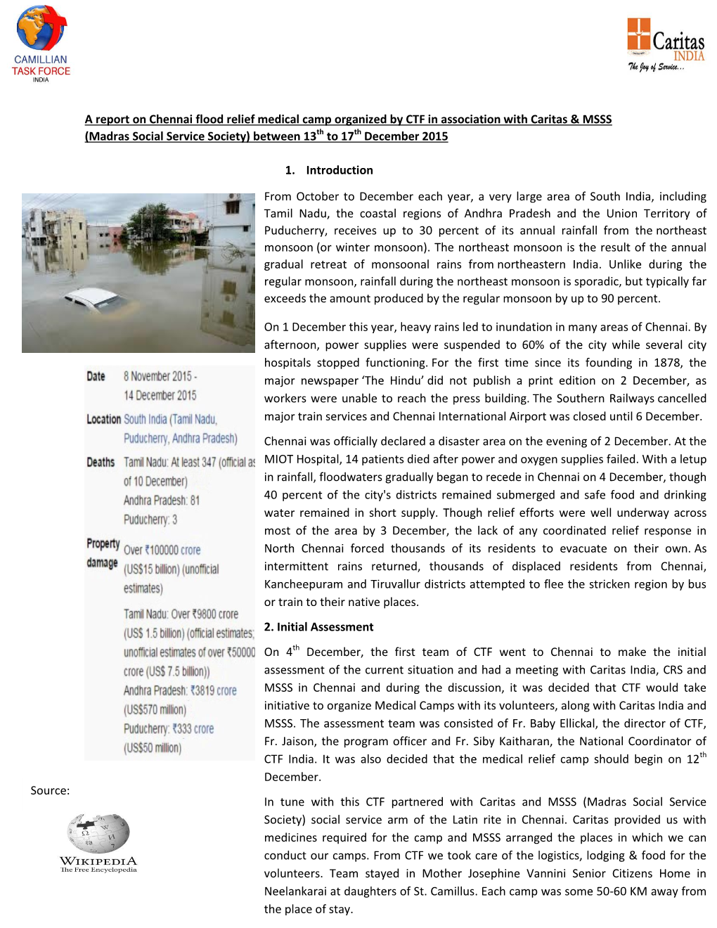 1 a Report on Chennai Flood Relief Medical