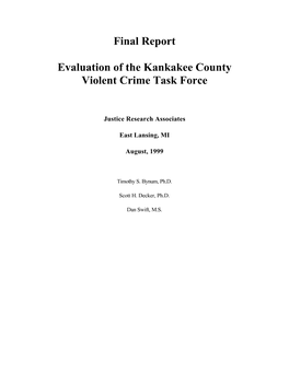 Final Report Evaluation of the Kankakee County Violent Crime