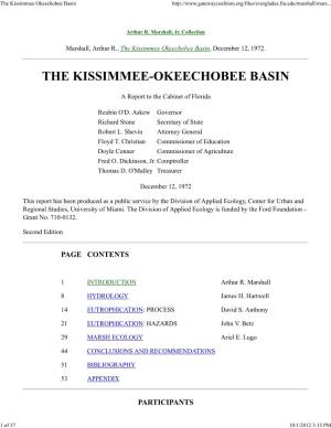 Marshall, Arthur R., the Kissimmee Okeechobee Basin, December 12, 1972