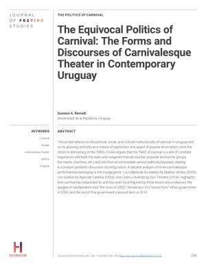 The Equivocal Politics of Carnival: the Forms and Discourses of Carnivalesque Theater in Contemporary Uruguay