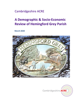 A Demographic & Socio-Economic Review of Hemingford Grey Parish
