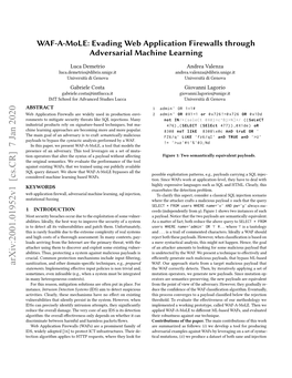 WAF-A-Mole: Evading Web Application Firewalls Through Adversarial Machine Learning