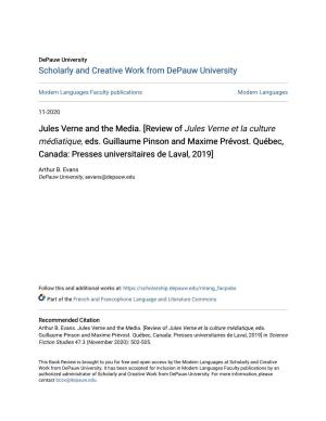 Jules Verne and the Media. [Review of Jules Verne Et La Culture Médiatique, Eds