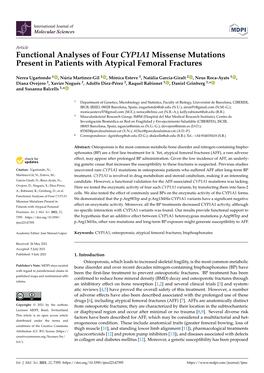 Functional Analyses of Four CYP1A1 Missense Mutations Present in Patients with Atypical Femoral Fractures