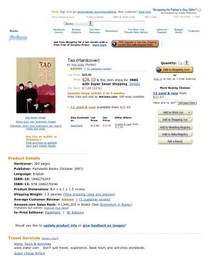 Tao (Hardcover) Quantity: 1 by Aya Goda (Author) (1 Customer Review)