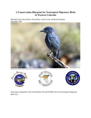 A Conservation Blueprint for Neotropical Migratory Birds in Western Colorado