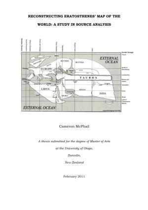 Reconstructing Eratosthenes' Map of The