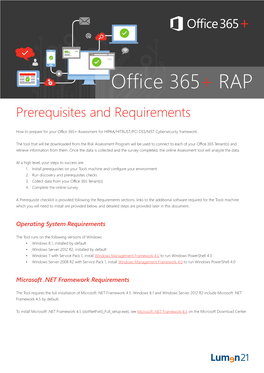 Office 365+ RAP Prerequisites and Requirements