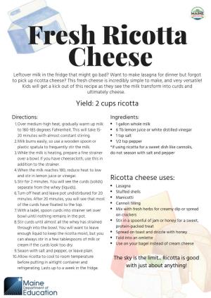 Fresh Ricotta Cheese