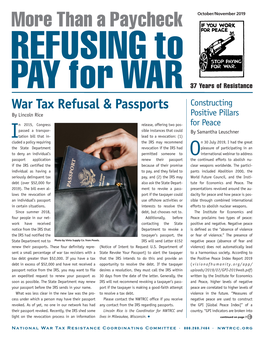 War Tax Refusal & Passports
