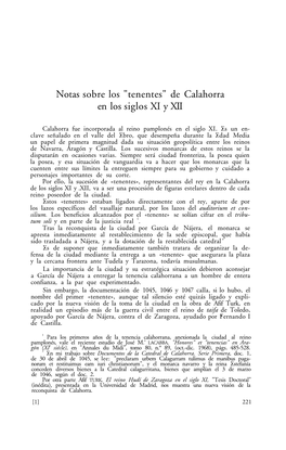 Notas Sobre Los "Tenentes" De Calahorra En Los Siglos XI Y XII