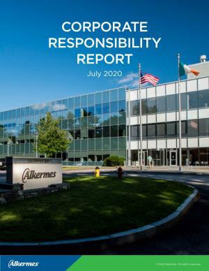 CORPORATE RESPONSIBILITY REPORT July 2020