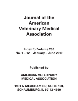 Journal of the American Veterinary Medical Association