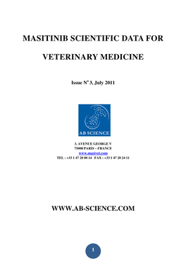 Masitinib Scientific Data for Veterinary Medicine