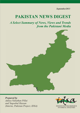 PAKISTAN NEWS DIGEST a Select Summary of News, Views and Trends from the Pakistani Media