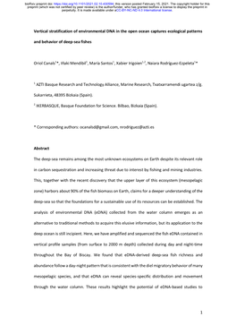 Vertical Stratification of Environmental DNA in the Open Ocean Captures Ecological Patterns