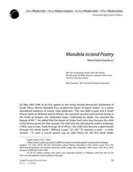 Mandela In/And Poetry