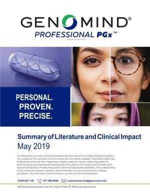 Summary of Literature and Clinical Impact May 2019