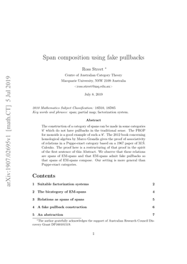 5 Jul 2019 Span Composition Using Fake Pullbacks