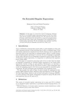On Extended Regular Expressions