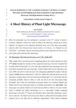 A Short History of Plant Light Microscopy