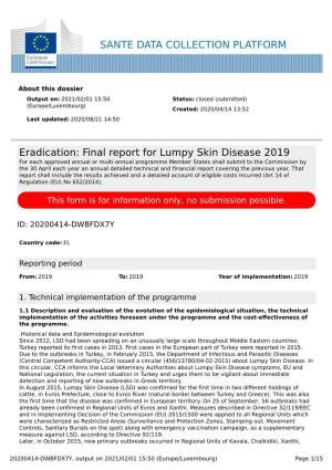 Final Report for Lumpy Skin Disease 2019