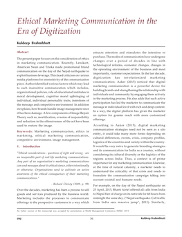 Ethical Marketing Communication in the Era of Digitization/Kuldeep Brahmbhatt