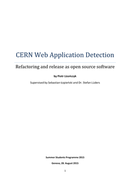 CERN Web Application Detection