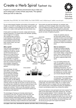 Create a Herb Spiral Tipsheet 50P