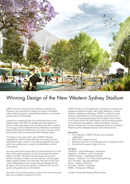 Winning Design of the New Western Sydney Stadium