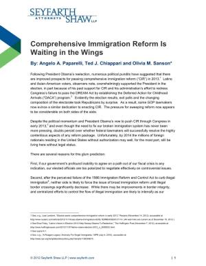 Comprehensive Immigration Reform Is Waiting in the Wings