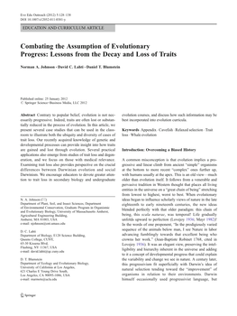 Combating the Assumption of Evolutionary Progress: Lessons from the Decay and Loss of Traits