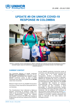 Update #9 on Unhcr Covid-19 Response in Colombia