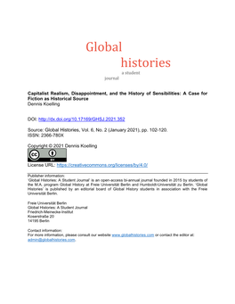 Global Histories, Vol
