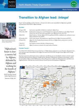 Transition to Afghan Lead: Inteqal