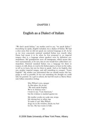 English As a Dialect of Italian