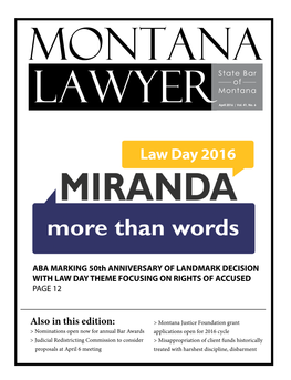 2016 April Montana Lawyer